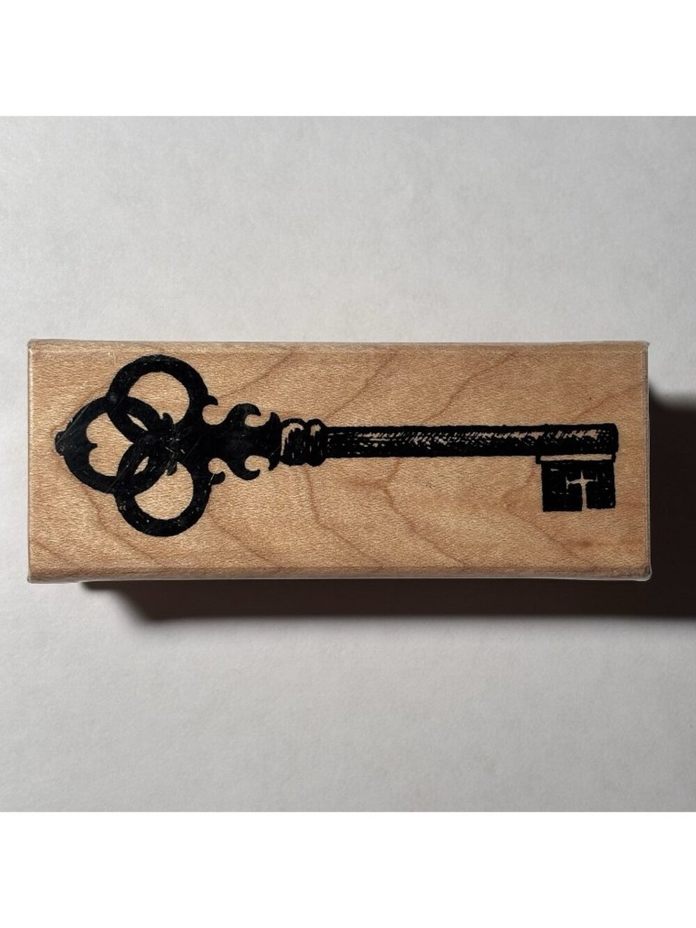 Great Impressions Rubber Stamp Skeleton Key Art Sketch Ornate Crafts Wood Mount